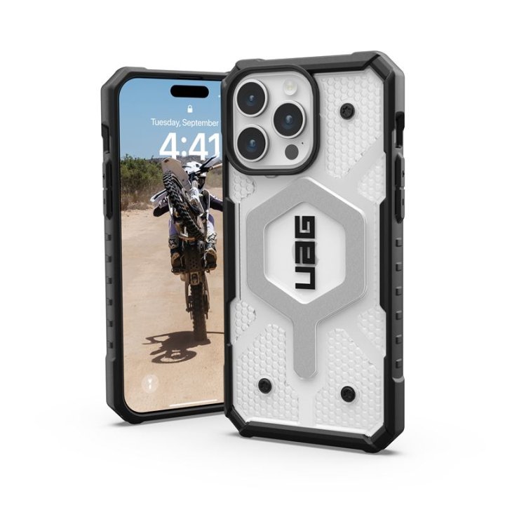 UAG Pathfinder MagSafe, ice, ochranný kryt s MagSafe pro iPhone 15 Pro Max