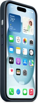 Apple kryt z tkaniny FineWoven s MagSafe na iPhone 15 Plus tichomořsky modrý
