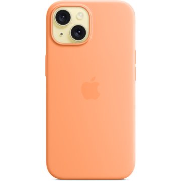 Apple silikonový kryt s MagSafe na iPhone 15 sorbetově oranžová