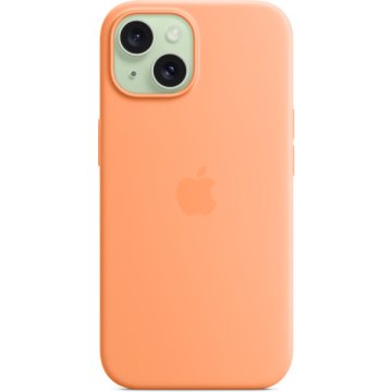 Apple silikonový kryt s MagSafe na iPhone 15 Plus sorbetově oranžová
