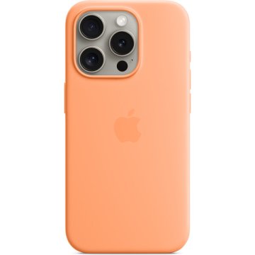 Apple silikonový kryt s MagSafe na iPhone 15 Pro Max sorbetově oranžová