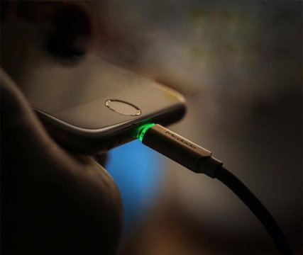 McDodo USB - Lightning - Blue with light 1.8m