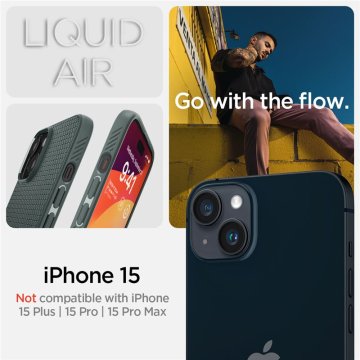 Spigen Liquid Air, navy blue, ochranný kryt pro iPhone 15