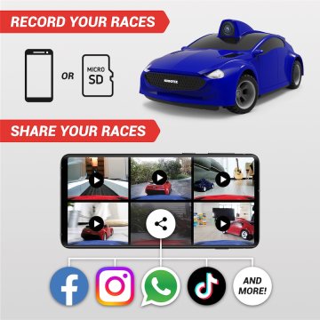Real Racer, chytré autíčko se streamovacími brýlemi, modré