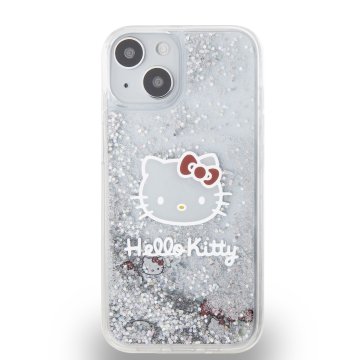 Hello Kitty Liquid Glitter Head Logo, kryt pro iPhone 12 / 12 Pro, čirý