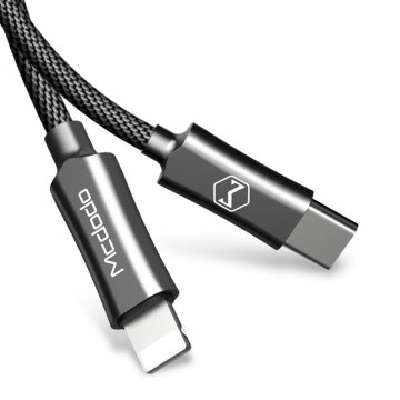 McDodo USB-C - Lightning cable Deep Gray 1.8m