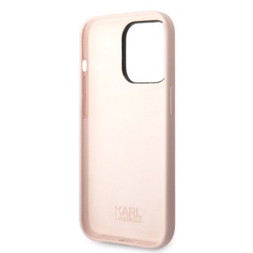 Karl Lagerfeld Liquid Silicone Ikonik NFT ochranný kryt pro iPhone 14 Pro, růžový
