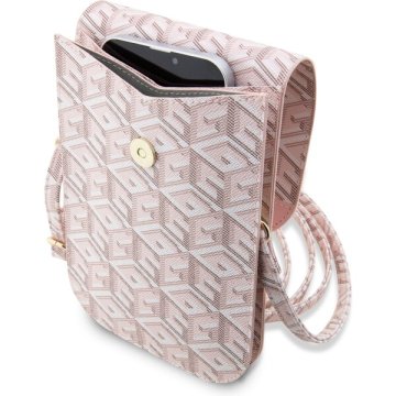 Guess PU G Cube - taška na mobilní telefon, růžová