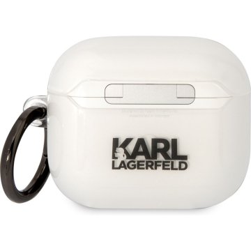 Karl Lagerfeld 3D Logo NFT Karl Head TPU, pouzdro pro Airpods 3, bílé