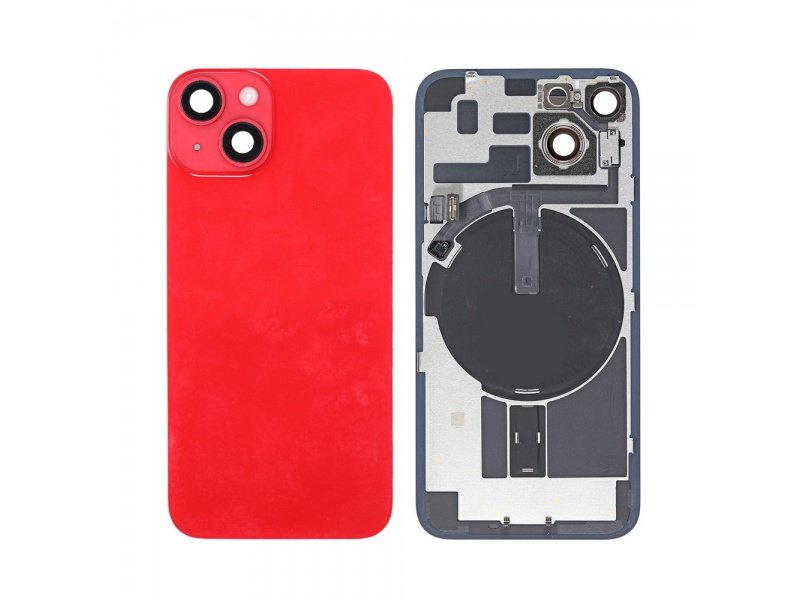 Sklo zadního krytu osazené s magnetem pro Apple iPhone 14 RED