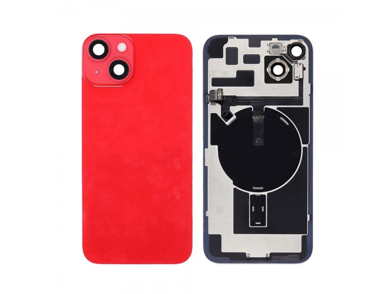 Sklo zadního krytu osazené s magnetem pro Apple iPhone 14 Plus RED