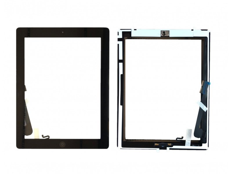 Dotykové sklo s home buttonem a originálním lepením pro Apple iPad 4 černá