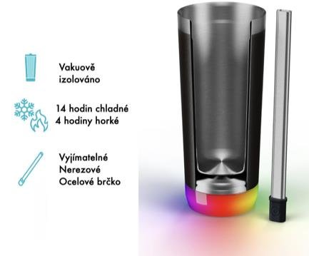 HidrateSpark Pro Tumbler – Chytrá termoska, 592 ml, černá