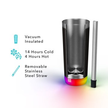 HidrateSpark Pro Tumbler – Chytrá termoska, 592 ml, černá