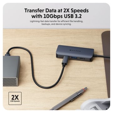 Hyper® EcoSmart™ - Gen.2 USB-C 4-in-1 Hub 100W PD Pass-thru