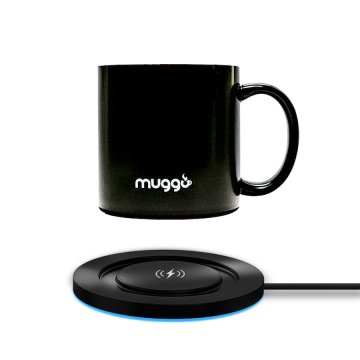 Muggo Volt - inteligentní vyhřívaný hrnek s Qi bezdrátovou nabíječkou, černý