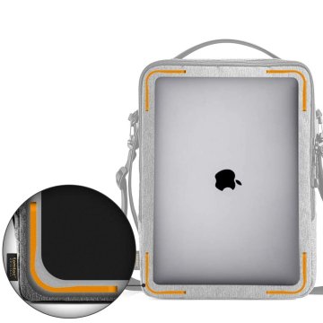 tomtoc Urban Shoulderbag – ochranné pouzdro pro MacBook Pro 14" / Pro/Air 13" / iPad Pro 12,9", šedá