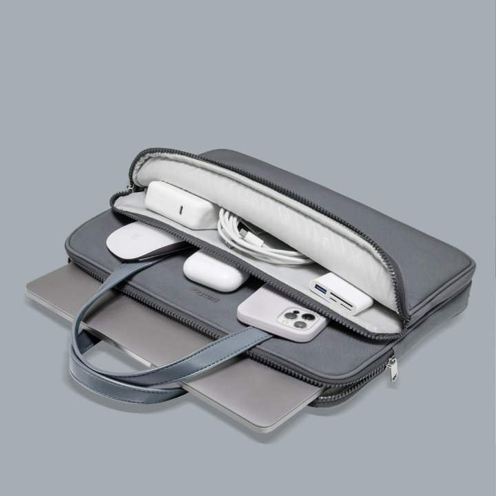 tomtoc Premium Briefcase – ochranné pouzdro pro MacBook Pro 14" / Air / Pro 13", šedá