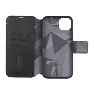 Decoded Leather Detachable Wallet - ochranný kryt pro iPhone 15 Plus, černá