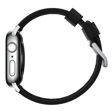 Nomad Active Strap Pro - řemínek pro Apple Watch 42 / 44 / 45 / 49 mm černý se stříbrnou přezkou