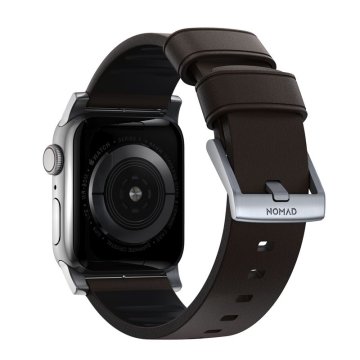 Nomad Active Strap Pro - řemínek pro Apple Watch 42 / 44 / 45 / 49 mm, hnědý se stříbrnou přezkou