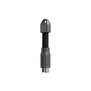Nomad ChargeKey USB-C/C - kabel na klíčenku, šedý