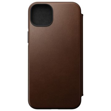 Nomad Leather MagSafe Folio - ochranný kryt s MagSafe pro iPhone 14 Plus, hnědá
