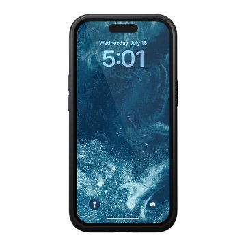 Nomad Modern Leather Case - ochranný kryt s MagSafe pro iPhone 15, černá