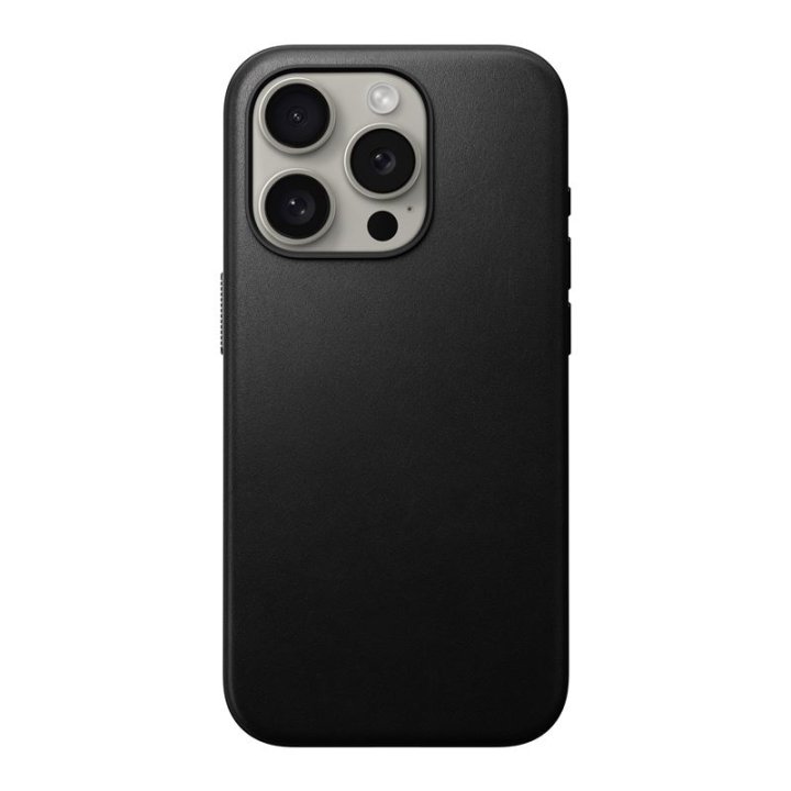 Nomad Modern Leather Case - ochranný kryt s MagSafe pro iPhone 15 Pro, černá