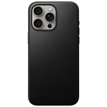 Nomad Modern Leather Case - ochranný kryt s MagSafe pro iPhone 15 Pro Max, černá