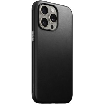 Nomad Modern Leather Case - ochranný kryt s MagSafe pro iPhone 15 Pro Max, černá