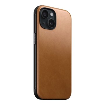 Nomad Modern Leather Case - ochranný kryt s MagSafe pro iPhone 15, hnědá