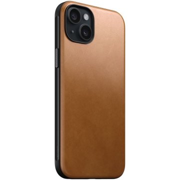 Nomad Modern Leather Case - ochranný kryt s MagSafe pro iPhone 15 Plus, hnědá