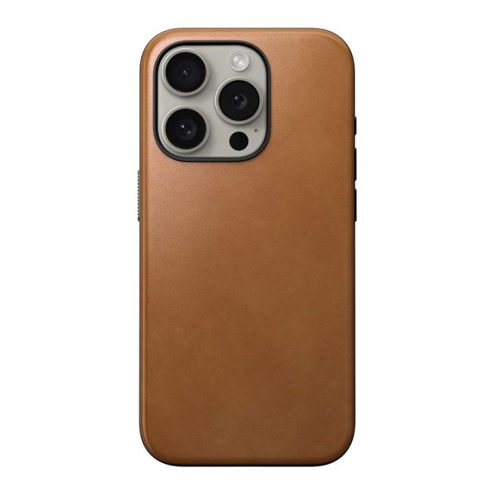 Nomad Modern Leather Case - ochranný kryt s MagSafe pro iPhone 15 Pro, hnědá