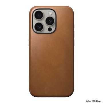 Nomad Modern Leather Case - ochranný kryt s MagSafe pro iPhone 15 Pro, hnědá