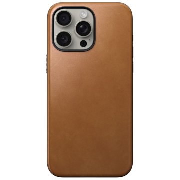 Nomad Modern Leather Case - ochranný kryt s MagSafe pro iPhone 15 Pro Max, hnědá