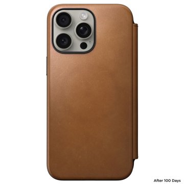 Nomad Modern Leather Folio - ochranný kryt s MagSafe pro iPhone 15 Pro Max, hnědé