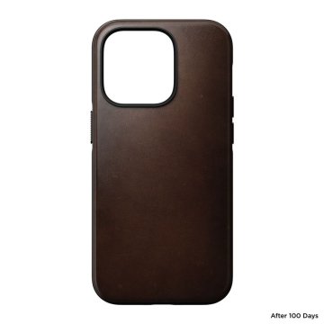 Nomad Modern Leather MagSafe Case - ochranný kryt s MagSafe pro iPhone 14 Pro, hnědá