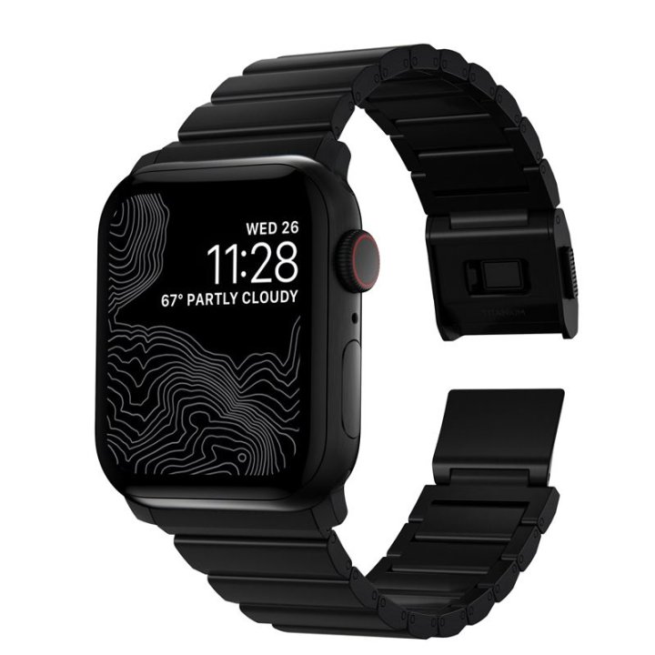 Nomad Titanium Band - řemínek pro Apple Watch 42 / 44 / 45 / 49 mm, černý