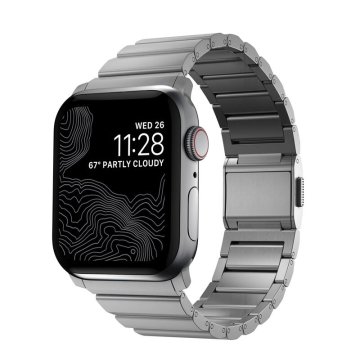 Nomad Titanium Band - řemínek pro Apple Watch 42 / 44 / 45 / 49 mm, stříbrný