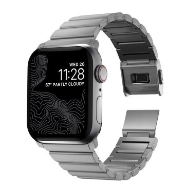 Nomad Titanium Band - řemínek pro Apple Watch 42 / 44 / 45 / 49 mm, stříbrný
