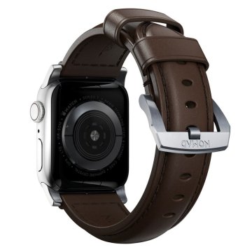 Nomad Traditional Band - řemínek pro Apple Watch 42 / 44 / 45 / 49 mm, stříbrný/černý