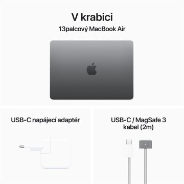 Apple MacBook Air 13,6" (2024) / M3 / 8GB / 256GB / vesmírně šedý