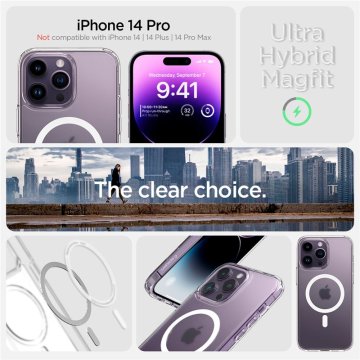 Spigen Ultra Hybrid MagSafe - ochranný kryt s MagSafe pro iPhone 14 Pro, bílý