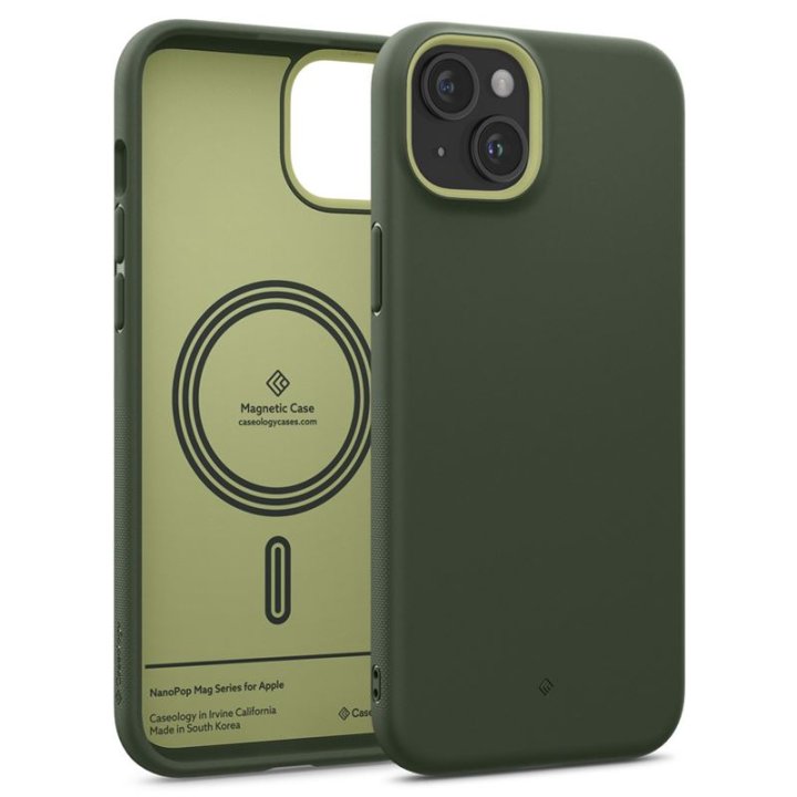 Spigen Caseology Nano Pop - ochranný kryt s MagSafe pro iPhone 15, zelený