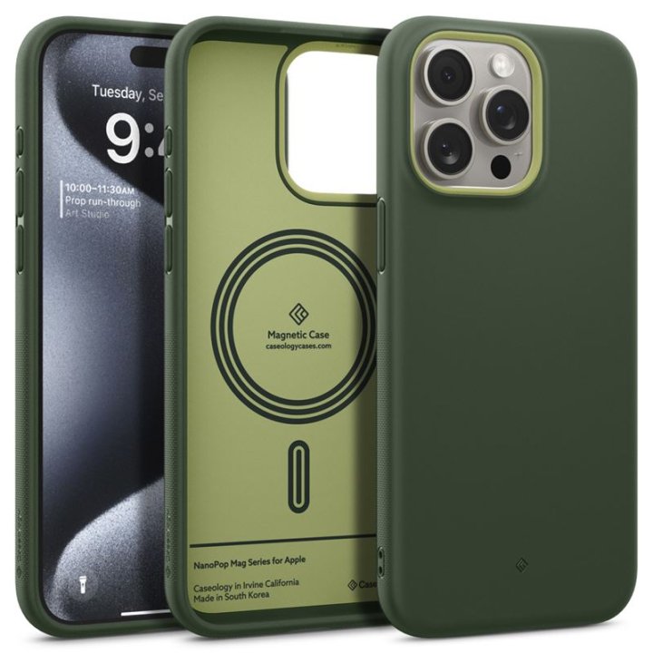 Spigen Caseology Nano Pop - ochranný kryt s MagSafe pro iPhone 15 Pro, zelená
