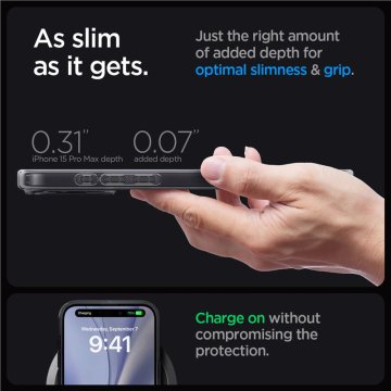 Spigen Ultra Hybrid zero one - ochranný kryt s MagSafe pro iPhone 15 Pro Max, černá
