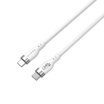Hyper® Silicone 240W USB-C nabíjecí kabel - 1 m, bílý