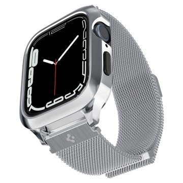 Spigen Metal Fit Pro - řemínek pro Apple Watch 9/8/7 45mm, stříbrný