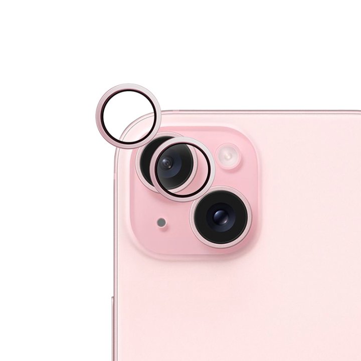 Epico ochranná sklíčka na čočky kamery iPhone 15 / 15 Plus, růžová